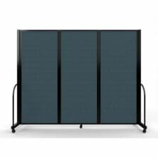 Full Motion Room Divider, 3 Fabric Panels, 8'7" x 6'10", Blue