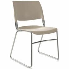 Chair, SledBase, ArticBack, Armless, 300lbCap, 5/8"OD, 14GaSteel, Plastic, 20"Wx21.5"Dx33"H, 2/CT, LA/CE Frame