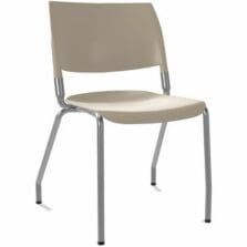 Chair, 4Leg, ArticBack, Armless, 300lbCap, 5/8"OD, 14GaSteel, Plastic, 20"Wx21.5"Dx33"H, 2/CT, Latte/GY Frame