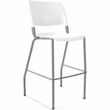 Chair, 4Leg, ArticBack, Armless, 300lbCap, 5/8"OD, 14GaSteel, Plastic, 20"Wx21.5"Dx44"H, 8/CT, WE/GY Frame