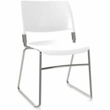 Chair, SledBase, ArticBack, Armless, 300lbCap, 5/8"OD, 14GaSteel, Plastic, 20"Wx21.5"Dx33"H, 2/CT, WE/CE Frame