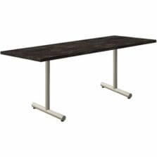 Table, FixedT-Base, LinearEdge, 2"SteelTubeBase, HPLaminateTop, WeldFeet, 24"Wx72"Dx30"H, 6/CT, ForgedSteel
