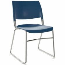 Chair, SledBase, ArticBack, NoArm, 300lbCap, 5/8"OD, 14GaSteel, Plastic, 20"Wx21.5"Dx33"H, 2/CT, Lago/CE Frame