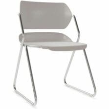 Chair, Stack, Z, NoArm, Contrd, Waterfall, 300lbCap, 14GaSteel, Plstc, 20"Wx21.5"Dx30.5"H, 2/CT, GYTPA/CEFrame
