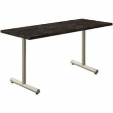 Table, FixedT-Base, LinearEdge, 2"SteelTubeBase, HPLaminateTop, WeldFeet, 24"Wx60"Dx30"H, 6/CT, ForgedSteel