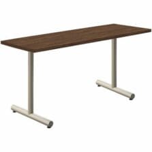 Table, FixedT-Base, LinEdge, 2"SteelTubeBase, HPLaminateTop, WeldFeet, 18"Wx60"Dx30"H, 6/CT, MangaloreMango