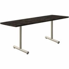 Table, FixedT-Base, LinearEdge, 2"SteelTubeBase, HPLaminateTop, WeldFeet, 18"Wx72"Dx30"H, 6/CT, ForgedSteel