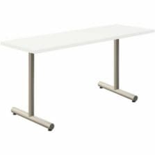 Table, FixedT-Base, LinearEdge, 2"SteelTubeBase, HPLaminateTop, WeldFeet, 18"Wx60"Dx30"H, 6/CT, FrostyWhite