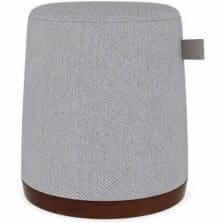 Seat, Soft, f/Movement, MemoryFoam, FlatBase, LeatherHandl, Fabric, 16.7Wx14.6Diax18.125"H, Dove/GY/DarkWood