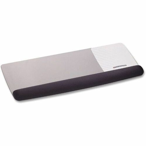 Antimicrobial Gel Mouse Pad/Keyboard Wrist Rest Platform, 25.5 x 10.6, Black/Silver