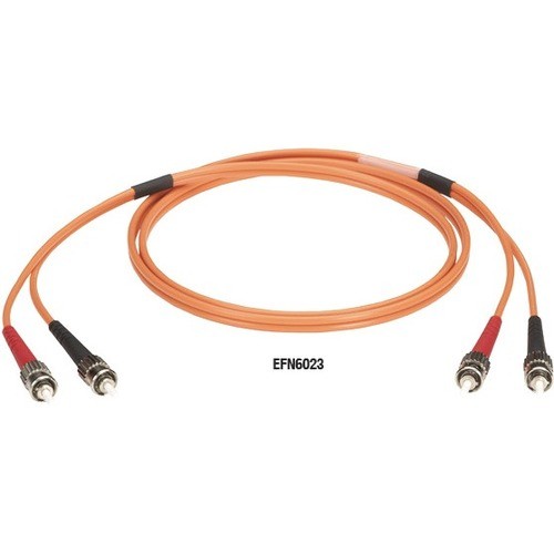 3.20 ft Fiber Optic Network Cable for Network Device - First End: 2 x ST Network - Male - Second End: 2 x ST Network - Male - Patch Cable - OFNR - Orange - 1 Each