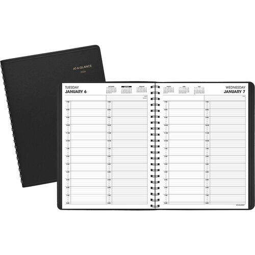 Two-Person Group Daily Appointment Book, 11 x 8, Black Cover, 12-Month (Jan to Dec): 2026