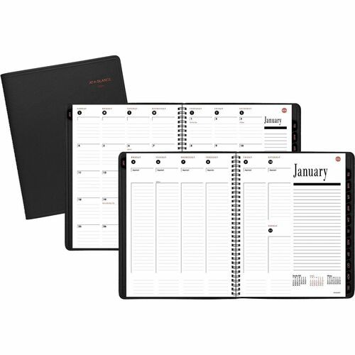 800 Range Weekly/Monthly Appointment Book, 11 x 8.25, Black Cover, 12-Month (Jan to Dec): 2026