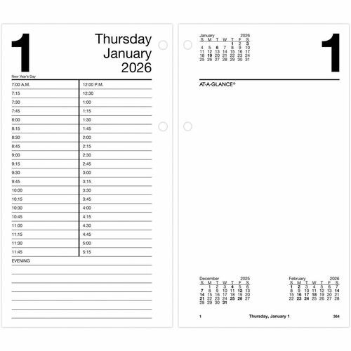 Large Desk Calendar Refill, 4.5 x 8, White Sheets, 12-Month (Jan to Dec): 2026