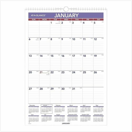 Write-On Wall Calendar, 12 Mths Jan-Dec, 12"x17", BE/WE