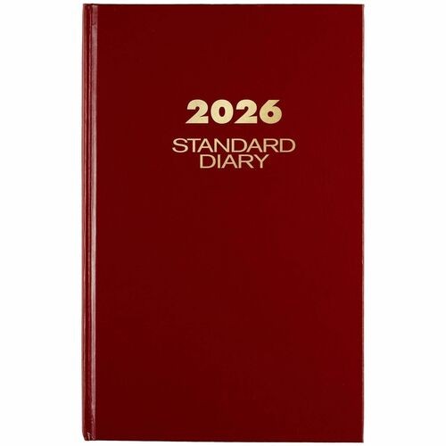Standard Diary Daily Diary, 2026 Edition, Wide/Legal Rule, Red Cover, (200) 12 x 7.75 Sheets