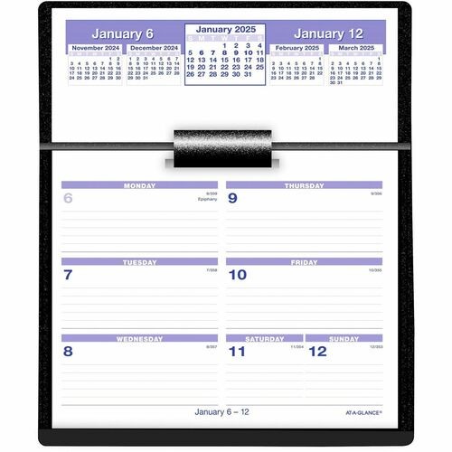 Flip-A-Week Desk Calendar and Base, 7 x 5.5, White Sheets, 12-Month (Jan to Dec): 2026