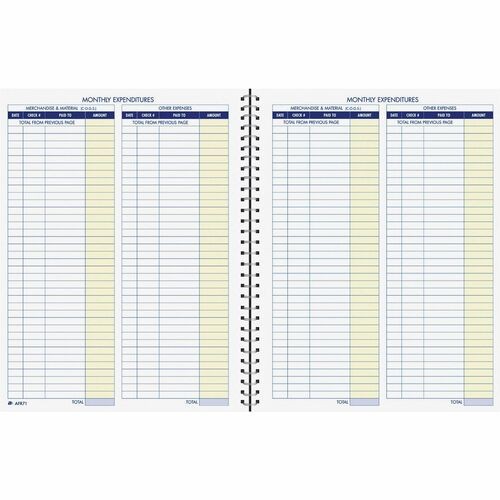 Monthly Record Book, 8-1/2"x11", Royal Blue Cover