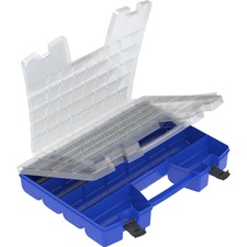 Portable Organizer, 13-3/8"x18-1/4"x3-5/8", BE Base/CL Lid