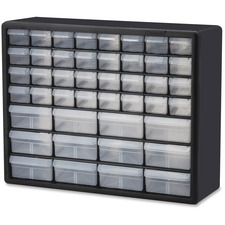 Storage Cabinet, 44 Drawers, 20"x6-3/8"x15-13/16", BK/GY