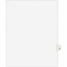 Index Divider, "19", Side Tab, 8-1/2"x11", 25/PK, White