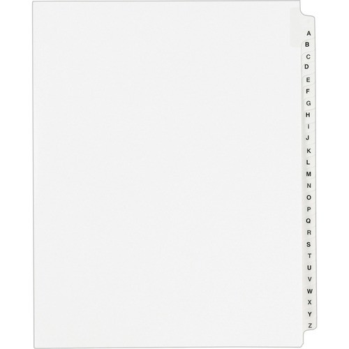 PREPRINTED LEGAL EXHIBIT SIDE TAB INDEX DIVIDERS, AVERY STYLE, 26-TAB, A TO Z, 11 X 8.5, WHITE, 1 SET, (1400)