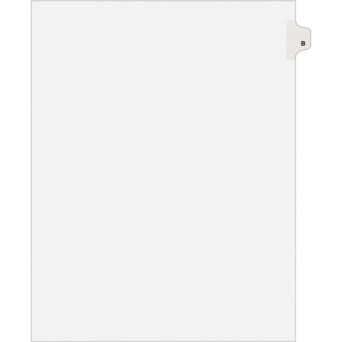 PREPRINTED LEGAL EXHIBIT SIDE TAB INDEX DIVIDERS, AVERY STYLE, 26-TAB, B, 11 X 8.5, WHITE, 25/PACK, (1402)