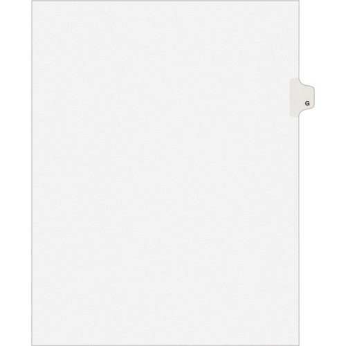 Preprinted Legal Exhibit Side Tab Index Dividers, Avery Style, 26-Tab, G, 11 x 8.5, White, 25/Set, (1407)
