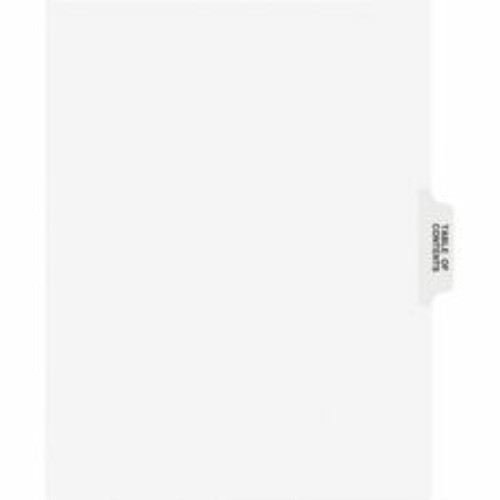 Table of Contents Tabs, Side Tab, 11"x8-1/2", 25/ST, WE/BK