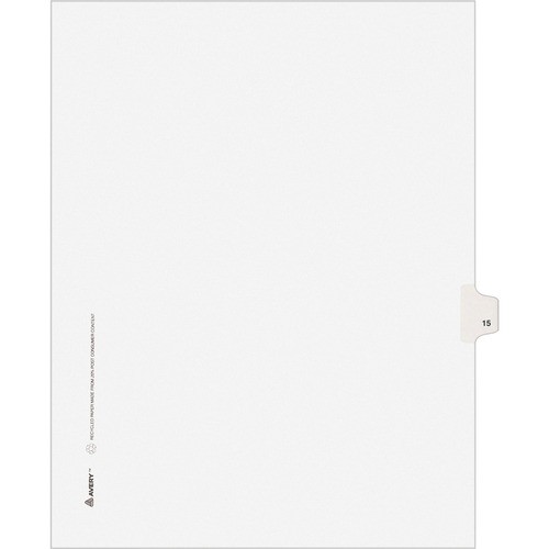 Preprinted Legal Exhibit Side Tab Index Dividers, Avery Style, 10-Tab, 15, 11 X 8.5, White, 25/pack