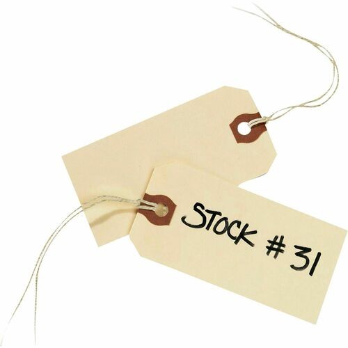 Strung Shipping Tags, 11.5 pt Stock, 3.75 x 1.88, Manila, 1,000/Box