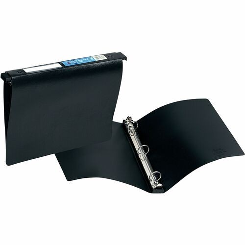 HANGING STORAGE FLEXIBLE NON-VIEW BINDER WITH ROUND RINGS, 3 RINGS, 1" CAPACITY, 11 X 8.5, BLACK