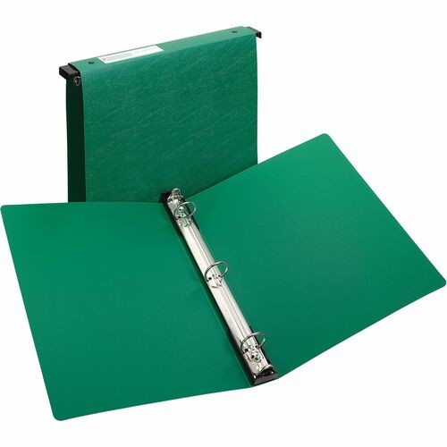 HANGING STORAGE FLEXIBLE NON-VIEW BINDER WITH ROUND RINGS, 3 RINGS, 1" CAPACITY, 11 X 8.5, GREEN