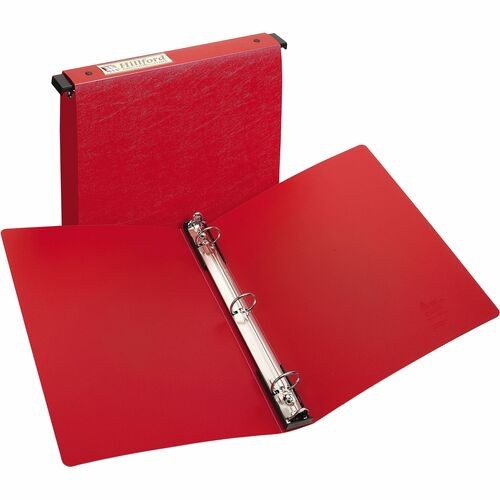 HANGING STORAGE FLEXIBLE NON-VIEW BINDER WITH ROUND RINGS, 3 RINGS, 1" CAPACITY, 11 X 8.5, RED