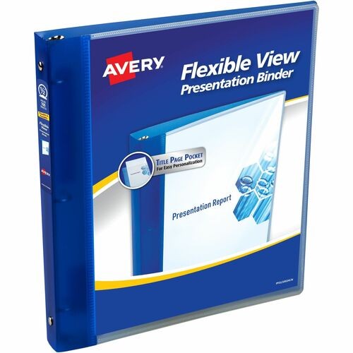 FLEXIBLE VIEW BINDER WITH ROUND RINGS, 3 RINGS, 0.5" CAPACITY, 11 X 8.5, BLUE