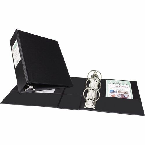 MINI SIZE DURABLE NON-VIEW BINDER WITH ROUND RINGS, 3 RINGS, 2" CAPACITY, 8.5 X 5.5, BLACK