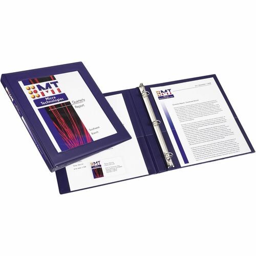 FRAMED VIEW HEAVY-DUTY BINDERS, 3 RINGS, 0.5" CAPACITY, 11 X 8.5, NAVY BLUE