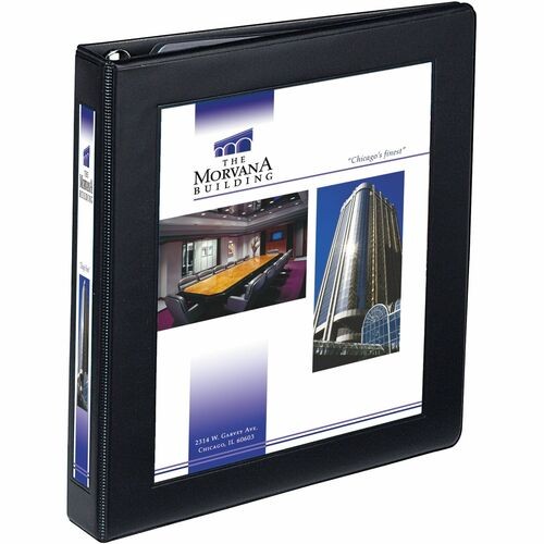 FRAMED VIEW HEAVY-DUTY BINDERS, 3 RINGS, 1" CAPACITY, 11 X 8.5, BLACK