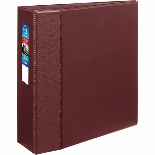 HEAVY-DUTY NON-VIEW BINDER WITH DURAHINGE AND LOCKING ONE TOUCH EZD RINGS, 3 RINGS, 4" CAPACITY, 11 X 8.5, MAROON