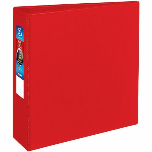HEAVY-DUTY NON-VIEW BINDER WITH DURAHINGE AND LOCKING ONE TOUCH EZD RINGS, 3 RINGS, 3" CAPACITY, 11 X 8.5, RED