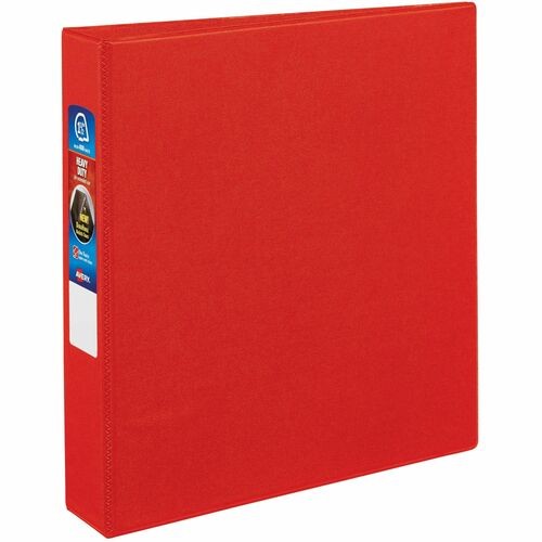 HEAVY-DUTY NON-VIEW BINDER WITH DURAHINGE AND ONE TOUCH EZD RINGS, 3 RINGS, 1.5" CAPACITY, 11 X 8.5, RED
