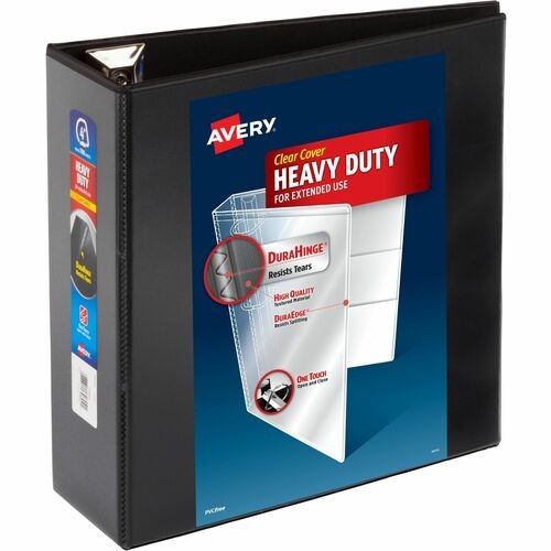 View Binder, DuraHinge, 4" Capacity, 8-1/2"x11", Black
