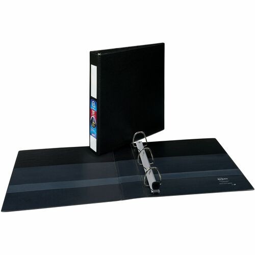 Heavy-Duty Non-View Binder with DuraHinge, One Touch EZD Rings and Spine Label Holder, 3 Ring, 1.5" Capacity, 11 x 8.5, Black