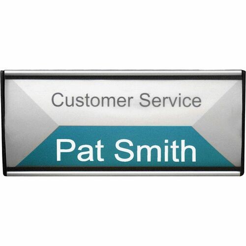 PEOPLE POINTER WALL/DOOR SIGN, ALUMINUM BASE, 8.75 X 4, BLACK/SILVER