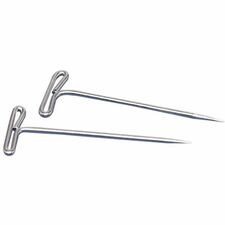 "T" Pins, 2" Length, 9/16" Head Width, 100/BX, Silver