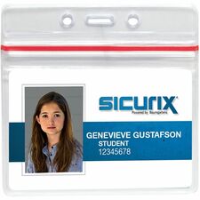 ID Card Holders, Sealable, Horizontal, 3-3/4"x2-5/8", 50/PK, CL