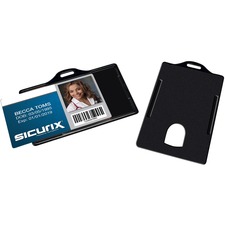 ID Card Holders, Horizontal, 3-3/8"x2-1/8"25/PK, Black