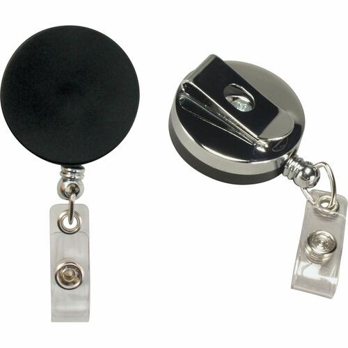 Heavy Duty Id Card Reel, 30" Extension, Black/chrome