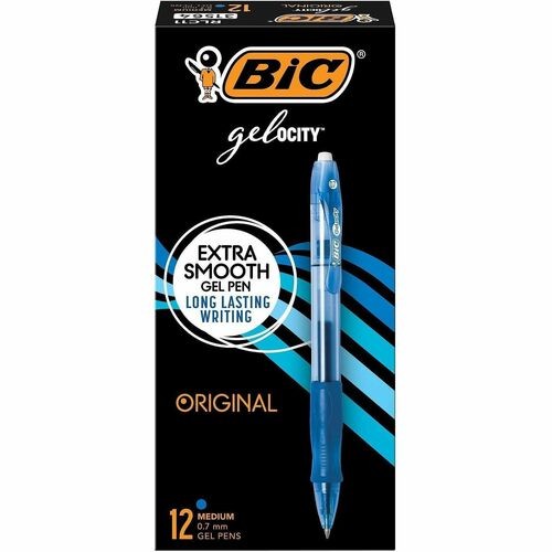 GEL-OCITY GEL PEN, RETRACTABLE, MEDIUM 0.7 MM, BLUE INK, TRANSLUCENT BLUE BARREL, DOZEN