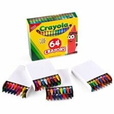 Crayon Set, 3-5/8", Permanent/Waterproof, 64/BX, Assorted